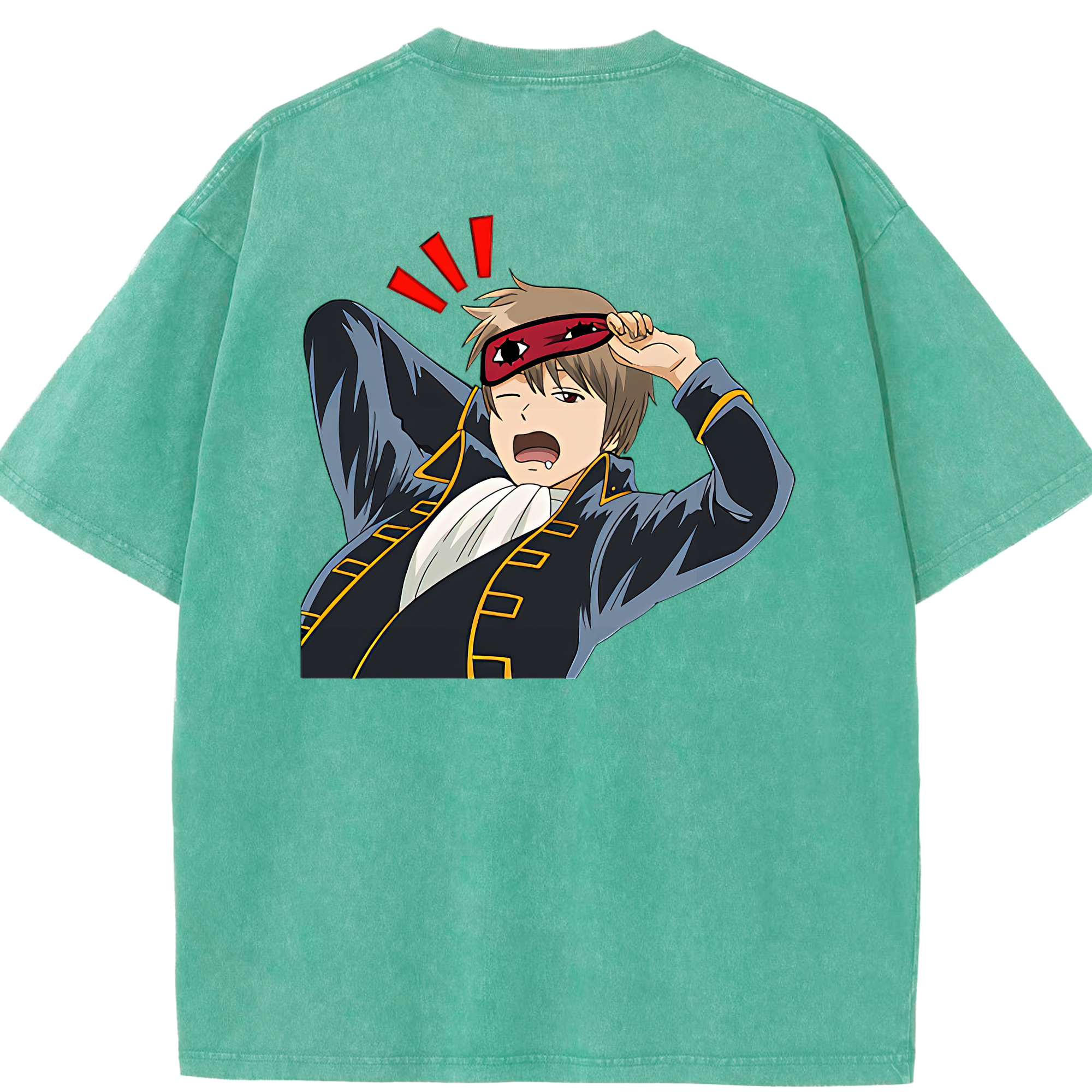 （画像用） ぎんたま 坂田銀時（さかたぎんとき） 神楽 志村新八（しむら しんぱち） GINTAMA Sakata Gintoki Kagura Shimura Shinpachi 綿100% ヴィンテージ風 半袖Tシャツ（背面プリント）